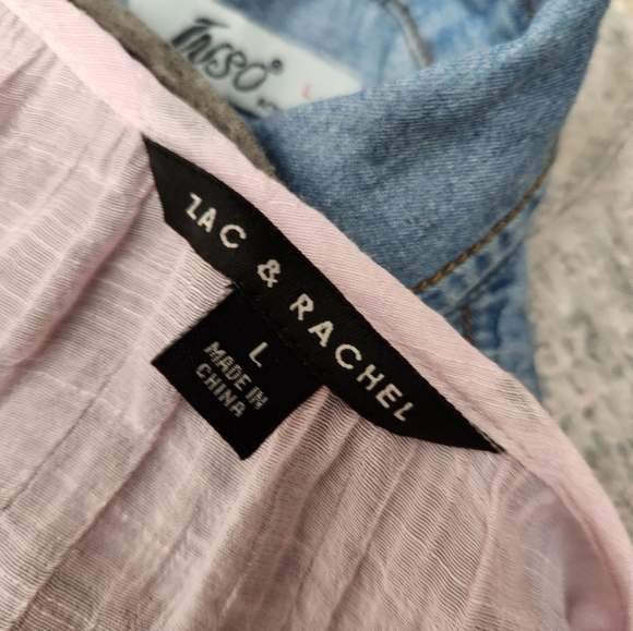 Zac & Rachel‎ Pink and White Ombre Flowy Top  Size Large - Picture 5 of 5